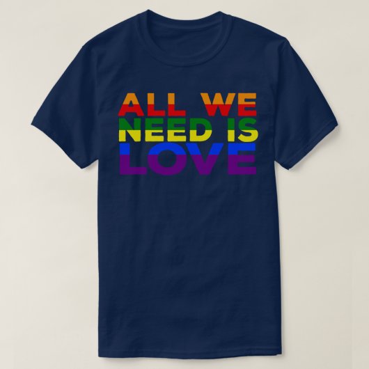 Wir brauchen nur Liebe T-Shirt (Design vorne)