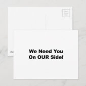 Wir brauchen Sie auf unserer Seite! Postkarte (Vorne/Hinten)