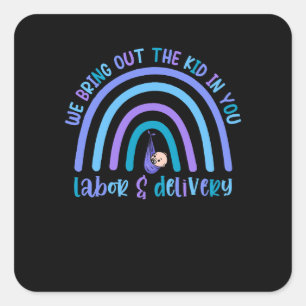 Wir bringen dir das Kid raus Quadratischer Aufkleber