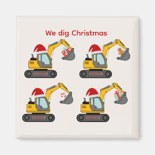 Wir buddeln Weihnachten - Santas Bagger Magnet