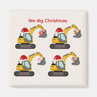 Wir buddeln Weihnachten - Santas Bagger Magnet