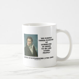 Wir büßen drei - Viertel von uns selbst ein, um Kaffeetasse