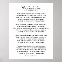 Wir danken dem Gedicht von Ralph Waldo Emerson Poster
