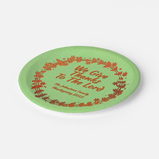 Wir danken dem Herrn, dem Namen des Kranken, der k Pappteller (Schrägansicht)