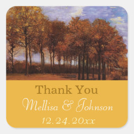 Wir danken Ihnen Aufkleber für Hochzeit im Herbst