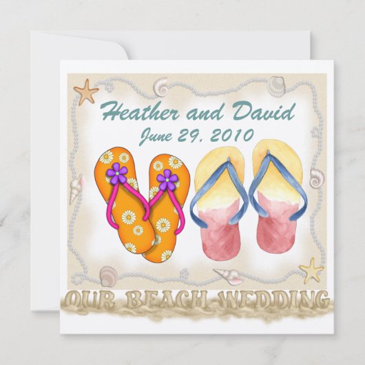 Wir danken Ihnen für die Hochzeit am Strand - SRF Dankeskarte (Vorderseite)