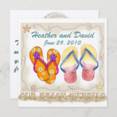 Wir danken Ihnen für die Hochzeit am Strand - SRF Dankeskarte (Vorne/Hinten)