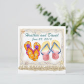 Wir danken Ihnen für die Hochzeit am Strand - SRF Dankeskarte (Stehend Vorderseite)