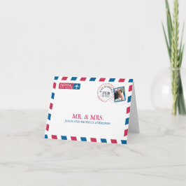 Wir danken Ihnen für die Hochzeit von Airmail Dankeskarte