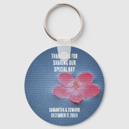 Wir danken Ihnen für die Pink Blume Keepake Schlüsselanhänger