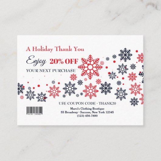 Wir danken Ihnen für Ihre Patronage Promo Card Visitenkarte (Vorderseite)