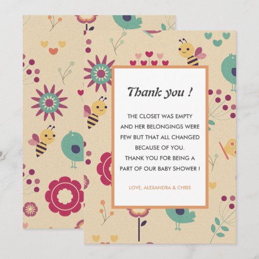 Wir danken Ihnen Karten Niedlich Whimsical (Vorne/Hinten)