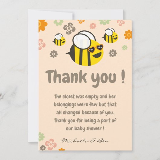 Wir danken Ihnen Karten Sweet wie kann Mommy zu Bi (Vorderseite)