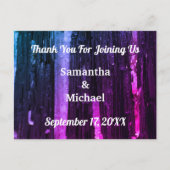 Wir danken Ihnen Neon Stripes Moderner Gast Postkarte (Vorderseite)