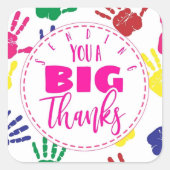 Wir danken Ihnen sehr, das große Personal dankt Ih Quadratischer Aufkleber (Vorderseite)