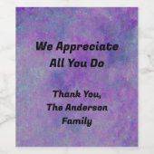 Wir danken Ihnen von der Familie Abstrakt Weinetikett (Einzelnes Label)