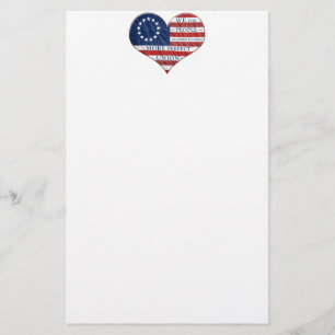 Wir, das amerikanische Flaggenherz Briefpapier