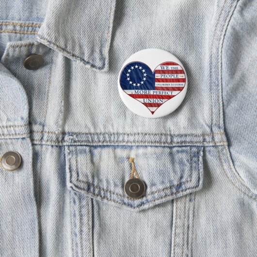 Wir, das amerikanische Flaggenherz Button (Beispiel)