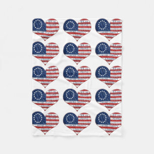 Wir, das amerikanische Flaggenherz Fleecedecke