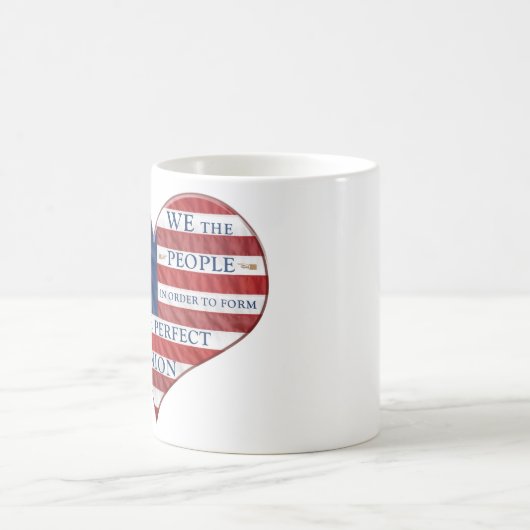 Wir, das amerikanische Flaggenherz Kaffeetasse (Mittel)