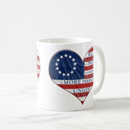 Wir, das amerikanische Flaggenherz Kaffeetasse (VorderseiteRechts)