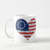 Wir, das amerikanische Flaggenherz Kaffeetasse (Links)
