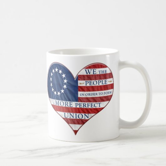 Wir, das amerikanische Flaggenherz Kaffeetasse (Rechts)