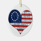 Wir, das amerikanische Flaggenherz Keramik Ornament (Rechts)