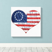 Wir, das amerikanische Flaggenherz Leinwanddruck (Insitu (Holzboden))