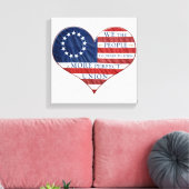 Wir, das amerikanische Flaggenherz Leinwanddruck (Insitu (Wohnzimmer))