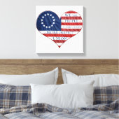 Wir, das amerikanische Flaggenherz Leinwanddruck (Insitu (Schlafzimmer))