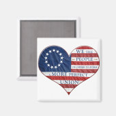 Wir, das amerikanische Flaggenherz Magnet (Vorderseite/Rückseite)