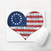 Wir, das amerikanische Flaggenherz Mousepad (Mit Mouse)