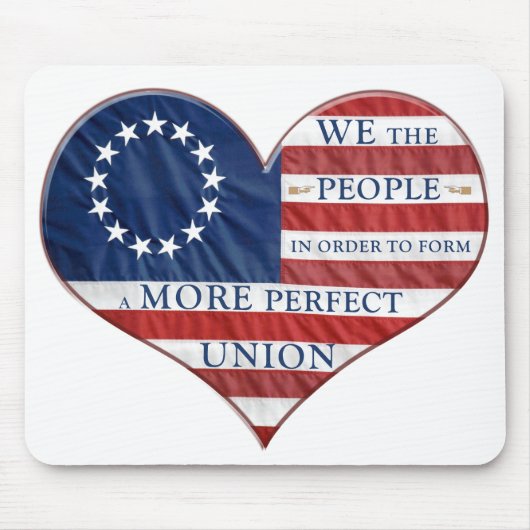 Wir, das amerikanische Flaggenherz Mousepad (Vorne)