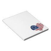 Wir, das amerikanische Flaggenherz Notizblock (angewinkelt)