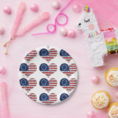 Wir, das amerikanische Flaggenherz Pappteller (Party)