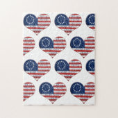 Wir, das amerikanische Flaggenherz Puzzle (Vertikal)