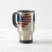 Wir, das amerikanische Flaggenherz Reisebecher (Vorderseite Links)