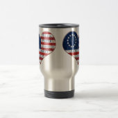 Wir, das amerikanische Flaggenherz Reisebecher (Mittel)
