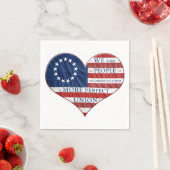 Wir, das amerikanische Flaggenherz Serviette (Beispiel)