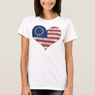 Wir, das amerikanische Flaggenherz T-Shirt
