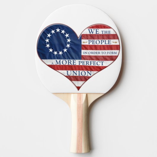 Wir, das amerikanische Flaggenherz Tischtennis Schläger (Vorderseite)
