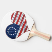 Wir, das amerikanische Flaggenherz Tischtennis Schläger (Seitenansicht)