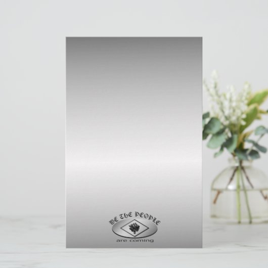 Wir das Leute-metallisches Schild-Logo mit Fackel Briefpapier (Stehend Vorderseite)