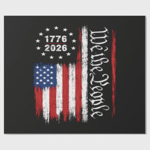 Wir das Volk 1776 2026 Patriotische Flagge Geschenkpapier