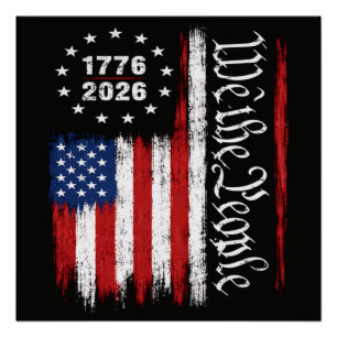 Wir das Volk 1776 2026 Patriotische Flagge Poster