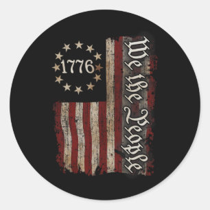 Wir das Volk Amerikanische Geschichte 1776 Unabhän Runder Aufkleber