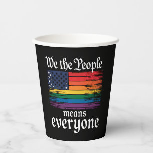 Wir das Volk bedeutet jeden USA-Flagge LGBTQ Pappbecher