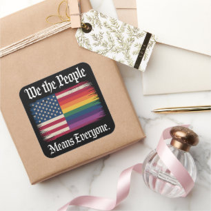 Wir, das Volk, bedeutet jeder USA LGBT Gleichheit Quadratischer Aufkleber