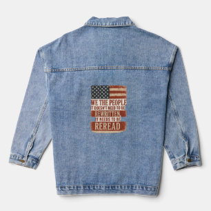 Wir, das Volk, lesen das Zitat der Flagge neu Jeansjacke
